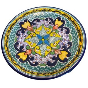 Talavera Mexican dish popular Spanish pattern 10” wide